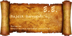 Bajdik Barnabás névjegykártya